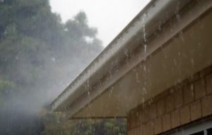 gutter with rainwater